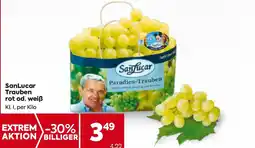 Billa Sanlucar trauben rot od. weiß Angebot