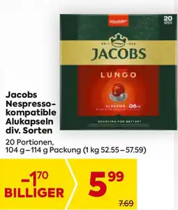 Billa Jacobs nespresso kompatible alukapseln Angebot