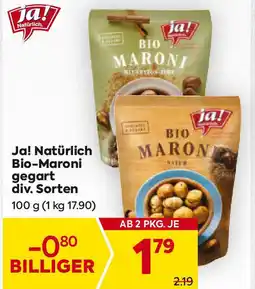 Billa Ja! natürlich bio-maroni gegart Angebot