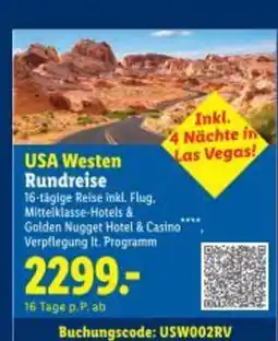 Lidl Usa westen rundreise Angebot