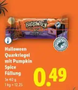 Lidl Halloween Quarkriegel mit Pumpkin Spice Füllung Angebot