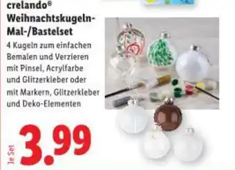 Lidl crelando Weihnachtskugeln- Mal-/Bastelset Angebot
