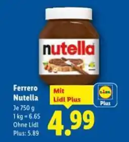 Lidl Ferrero nutella Angebot