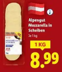 Lidl Alpengut mozzarella in scheiben Angebot