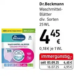 dm Dr. Beckmann Waschmittel- Blätter Angebot