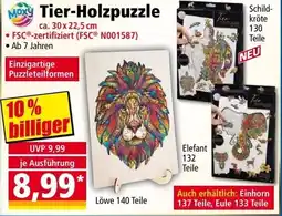 Norma Tier-Holzpuzzle Angebot