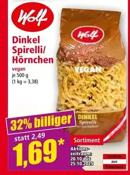 Norma Dinkel spirelli/ hörnchen vegan Angebot