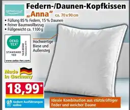Norma Federn-/daunen-kopfkissen Angebot