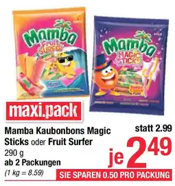 Maximarkt Mamba Kaubonbons Magic Sticks oder Fruit Surfer Angebot