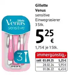 dm Gillette venus sensitive einwegrasierer Angebot