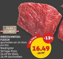 PENNY Rindsschnitzel- fleisch Angebot