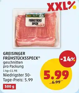 PENNY Greisinger frühstücksspeck Angebot