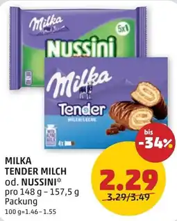 PENNY Milka tender milch od. nussini Angebot