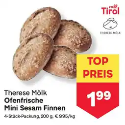 MPreis Ofenfrische Mini Sesam Finnen Angebot