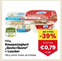 MPreis Mila Knusperjoghurt „Gusto+Gusto“ + Loacker Angebot