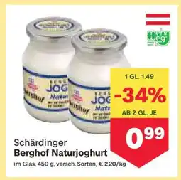 MPreis Schärdinger Berghof Naturjoghurt Angebot