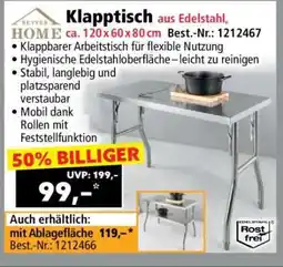 Norma Klapptisch aus Edelstahl Angebot