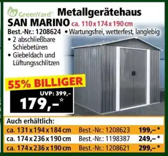 Norma Metallgerätehaus SAN MARINO Angebot