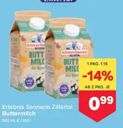 MPreis Erlebnis Sennerei Zillertal Buttermilch Angebot