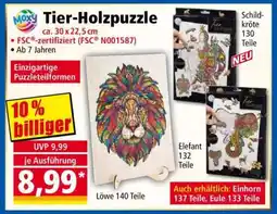 Norma Tier-Holzpuzzle Angebot