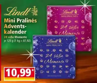 Norma Lindt Mini Pralinés Adventskalender Angebot