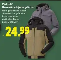Lidl Parkside Herren Arbeitsjacke gefüttert Angebot