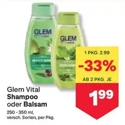 MPreis Glem Vital Shampoo oder Balsam Angebot