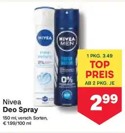 MPreis Nivea Deo Spray Angebot