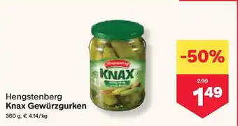 MPreis Hengstenberg Knax Gewürzgurken Angebot