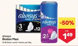 MPreis Binden Maxi Angebot