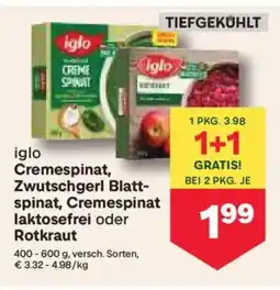 MPreis Cremespinat, Zwutschgerl Blatt- spinat, Cremespinat laktosefrei oder Rotkraut Angebot