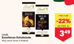 MPreis Lindt Excellence Schokolade Angebot
