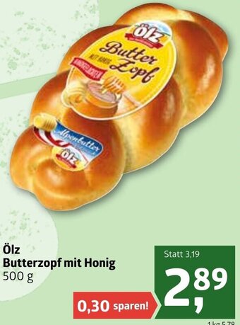 ADEG Ölz Butterzopf Mit Honig 500 g Angebot