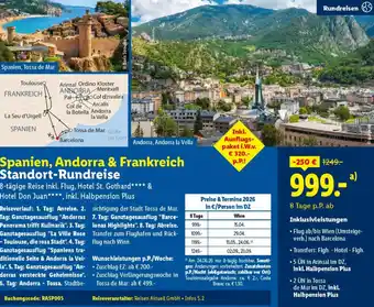 Lidl Reisen Spanien, Andorra & Frankreich Standort Rundreise Angebot