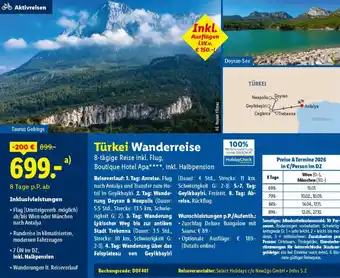 Lidl Reisen Türkei Wanderreise Angebot