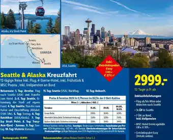 Lidl Reisen Seattle & Alaska Kreuzfahrt Angebot