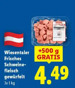Lidl Wiesentaler Frisches Schweine fleisch gewürfelt Angebot