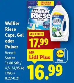 Lidl Weißer Riese Caps, Gel oder Pulver Angebot