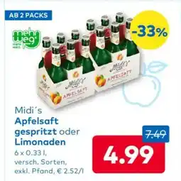 T&G Midi's apfelsaft gespritzt oder limonaden Angebot