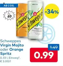 T&G Schweppes virgin mojito oder orange spritz Angebot