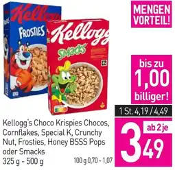 Sutterlüty Kellogg's choco krispies chocos, cornflakes, special k, crunchy nut, frosties, honey bsss pops oder smacks Angebot