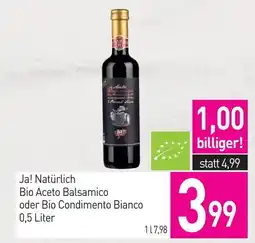 Sutterlüty Ja! natürlich bio aceto balsamico oder bio condimento bianco Angebot