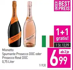 Sutterlüty Mionetto spumante prosecco doc oder prosecco rosé doc Angebot