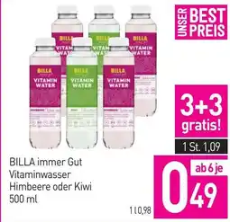 Sutterlüty Billa vitamin water billa immer gut vitaminwasser himbeere oder kiwi Angebot