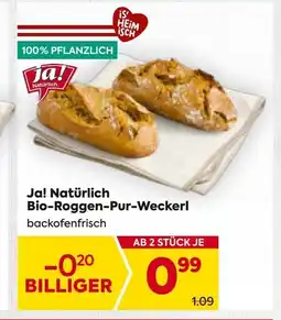 Billa Ja! Natürlich Bio Roggen Pur Weckerl Angebot