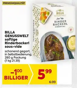 Billa BILLA GENUSSWELT saftige Rinderbackerl sous vide Angebot