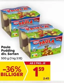 Billa Paula pudding Angebot