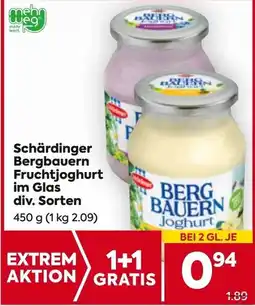 Billa Schärdinger Bergbauern Fruchtjoghurt im Glas Angebot