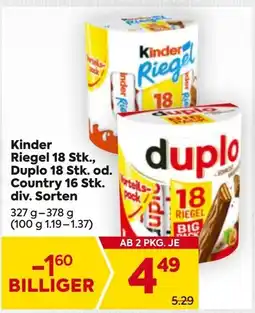 Billa Kinder, Riegel, Dupl od. Country Angebot