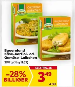 Billa Bauernland Käse Karfiol od. Gemüse Laibchen Angebot